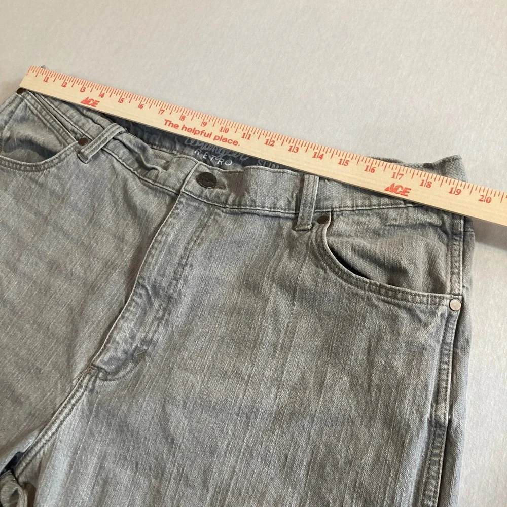 Wrangler Retro Jeans Mens 42x32 (Fits‎ 42x30) Gray Stretch Cowboy Western Rodeo